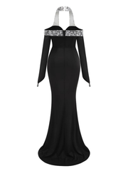 Dolores Halter Embellished Maxi Dress