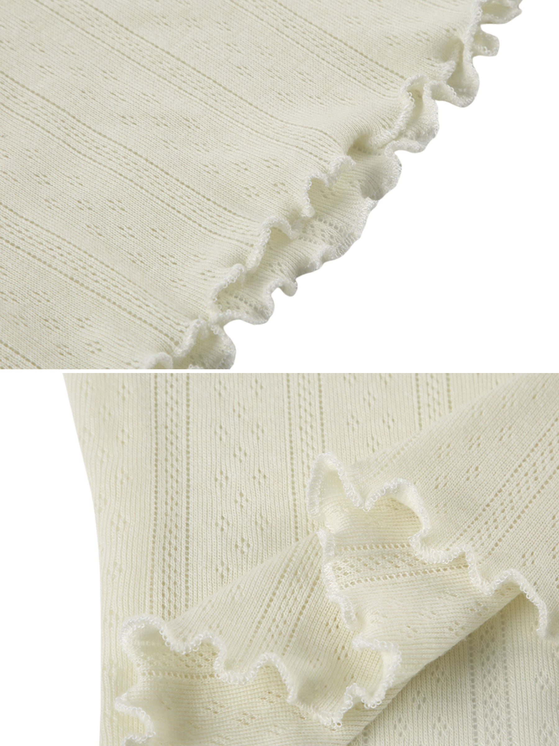 Carlin Ruffle Trim Knit Crop Top