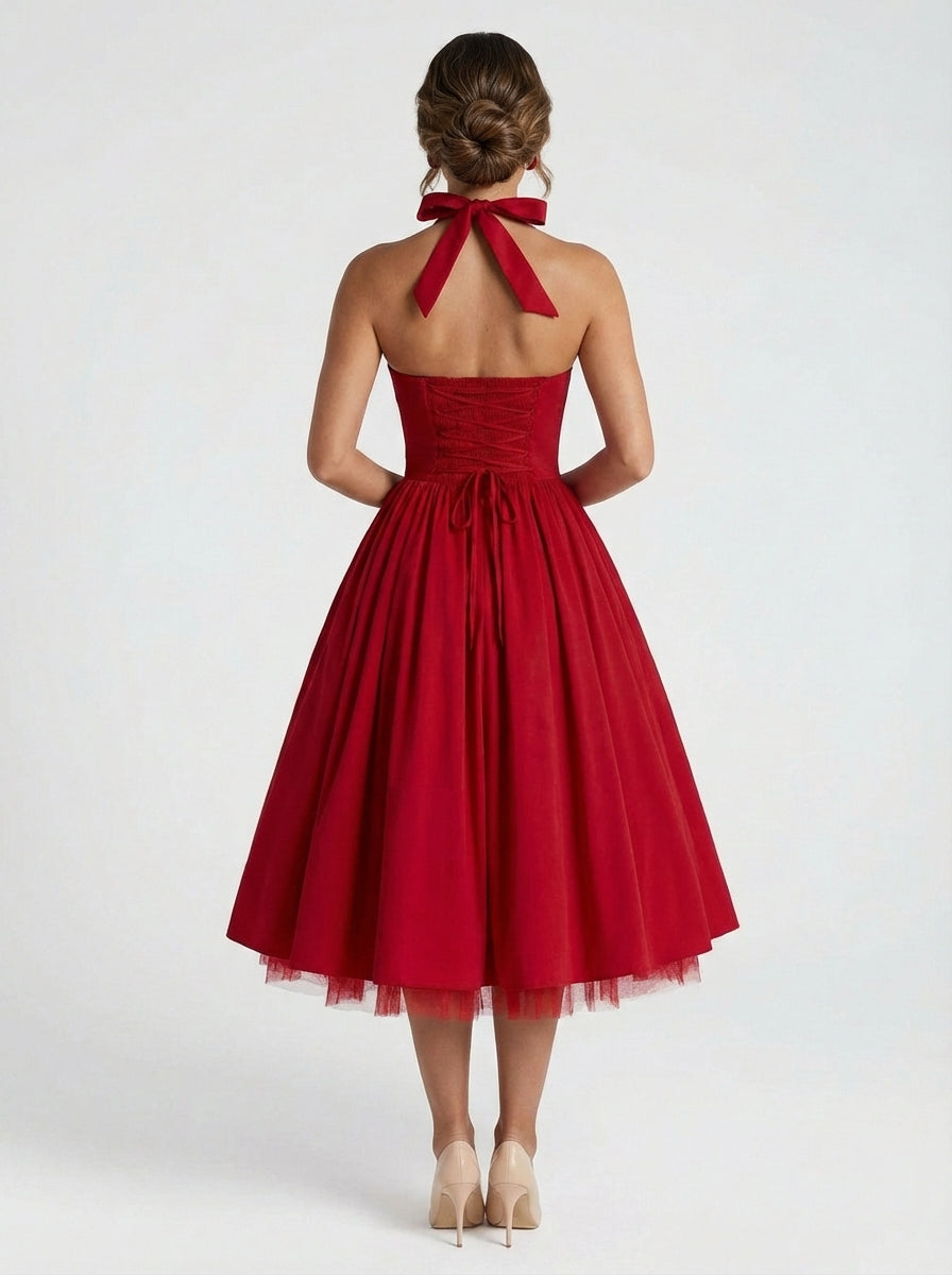 Cressida Halter Corset Midi Dress