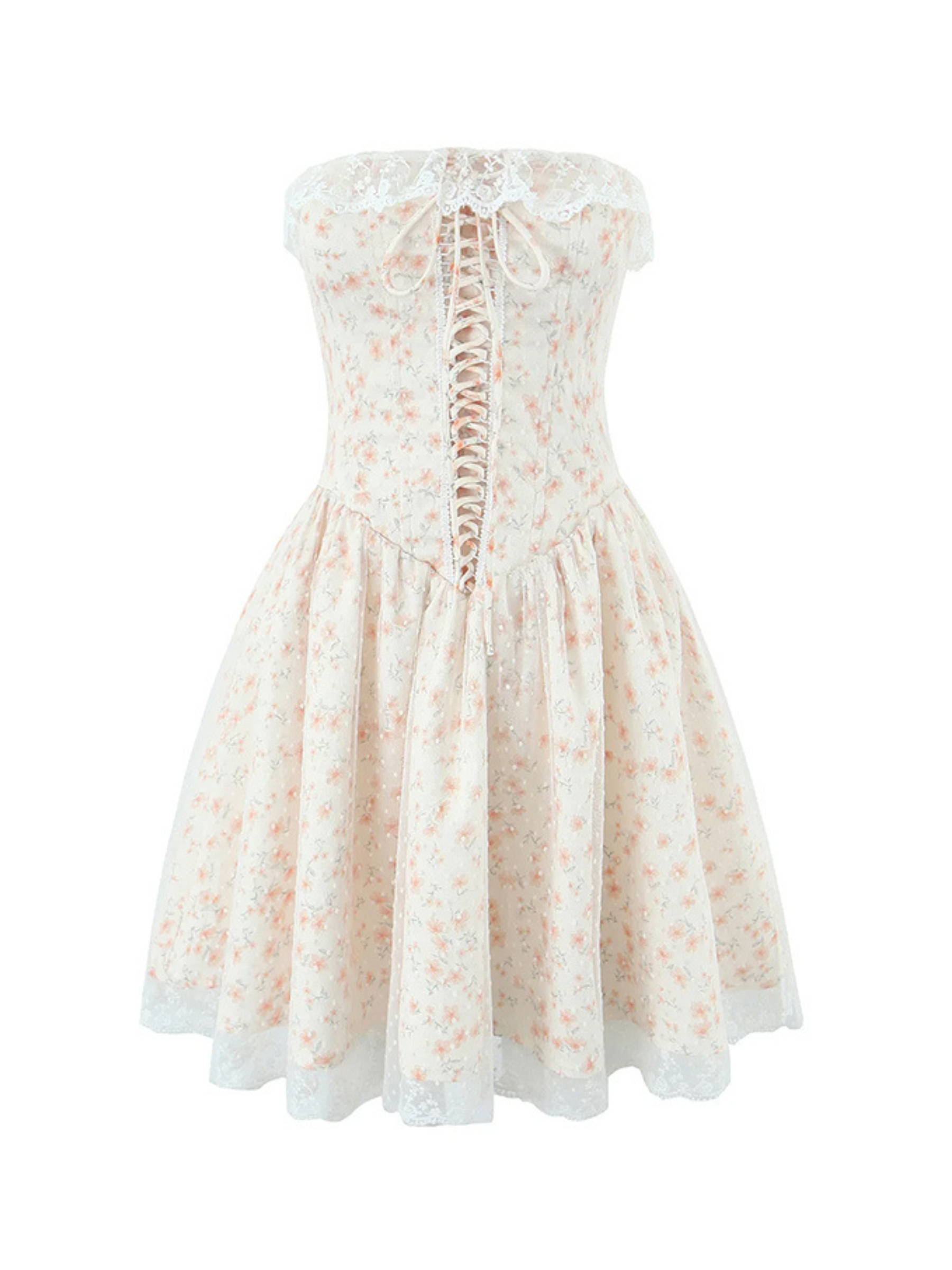 Daiana Floral Lace-Up Corset Dress