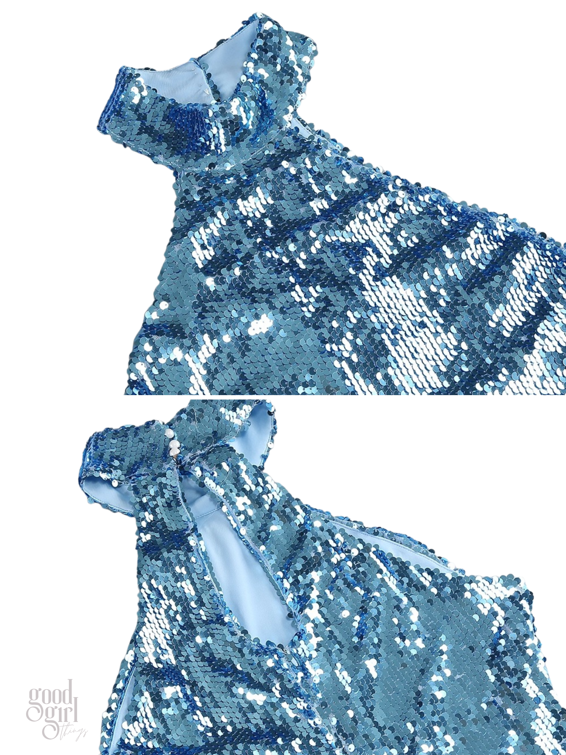 Cheyenne Halter Sequin Midi Dress