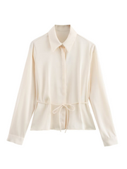 Jaida Satin Tie-Waist Shirt