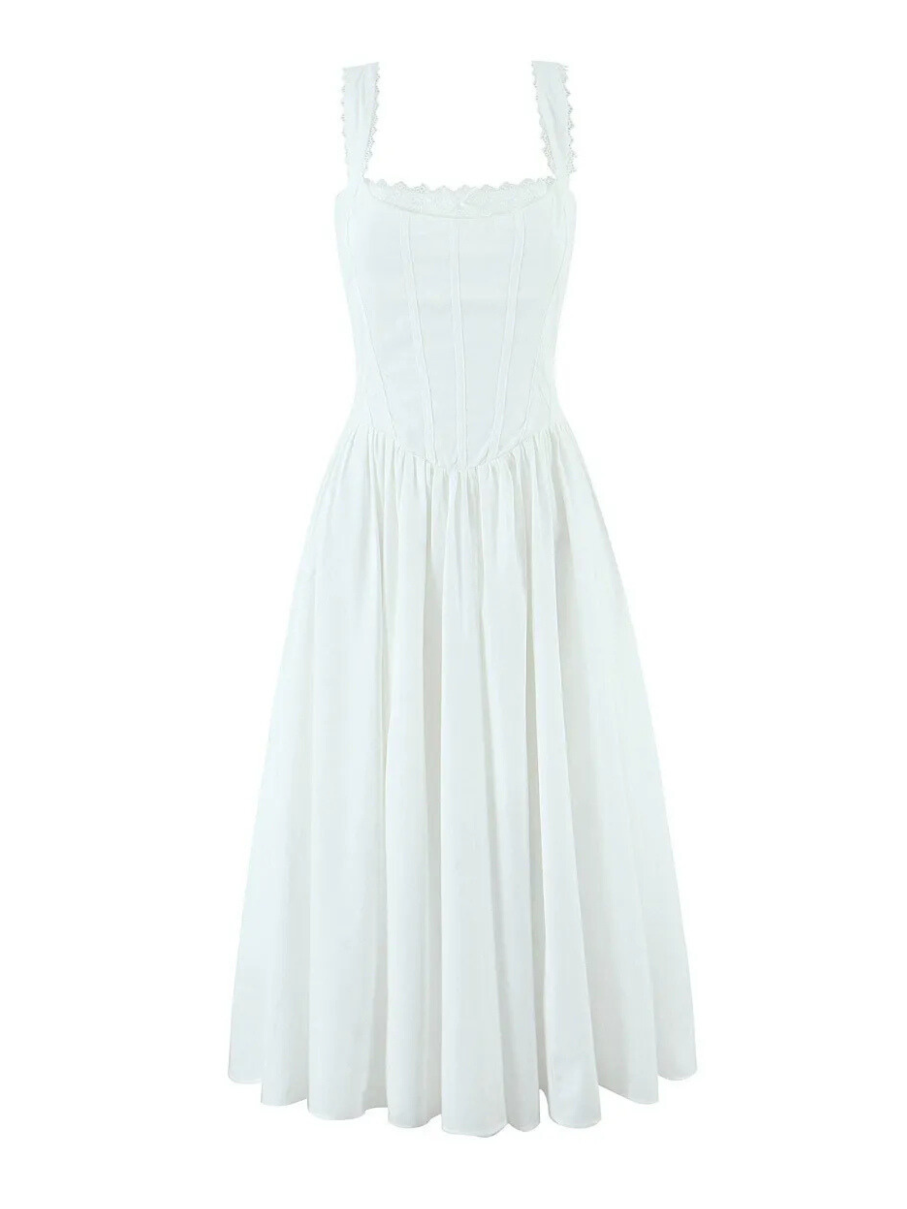 Lily Vintage Lace-Up Floral Midi Dress