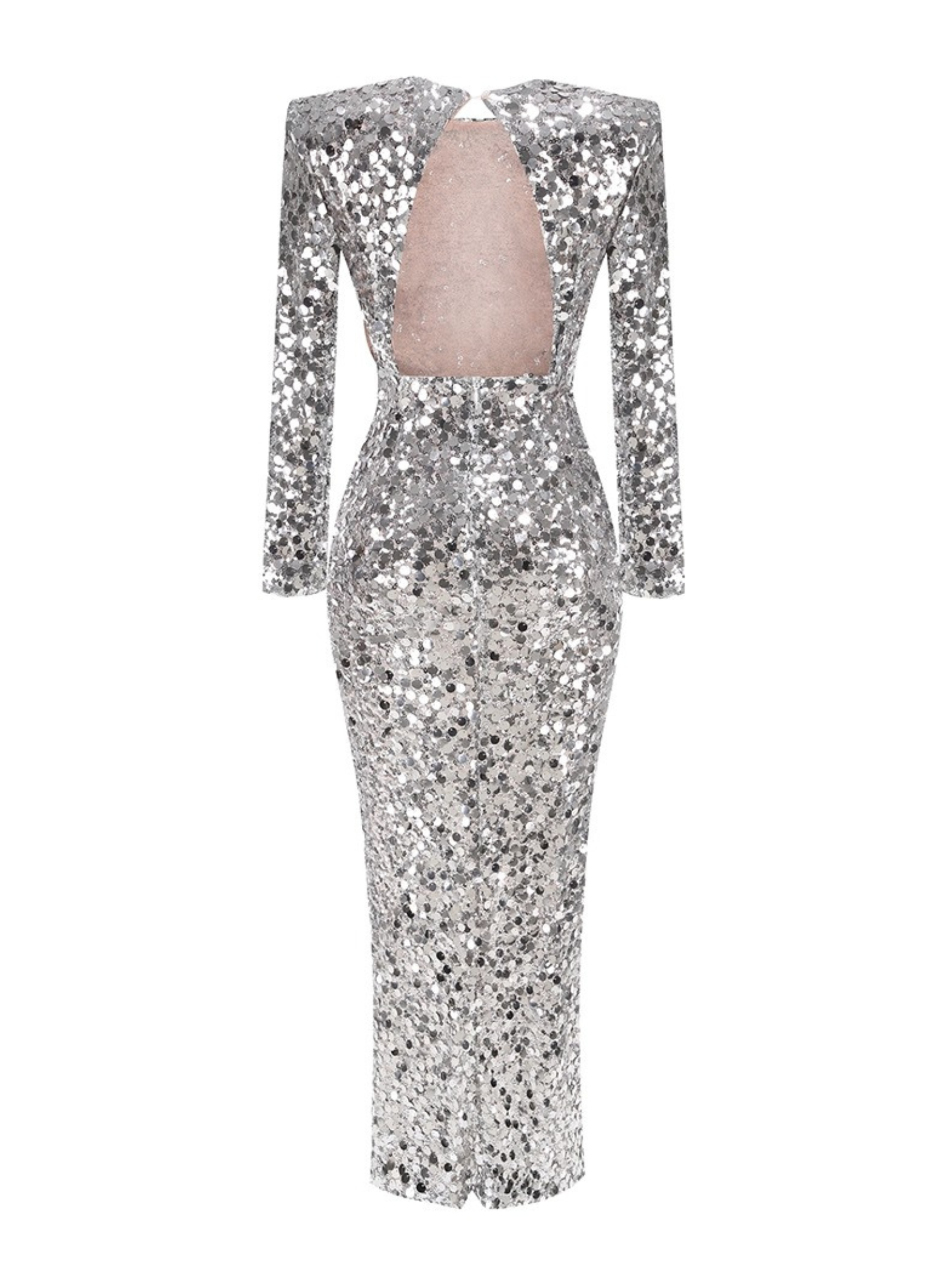 Evie Sequin Long Sleeve Gown