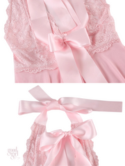Amera Lace Halter Dress with Satin Bow