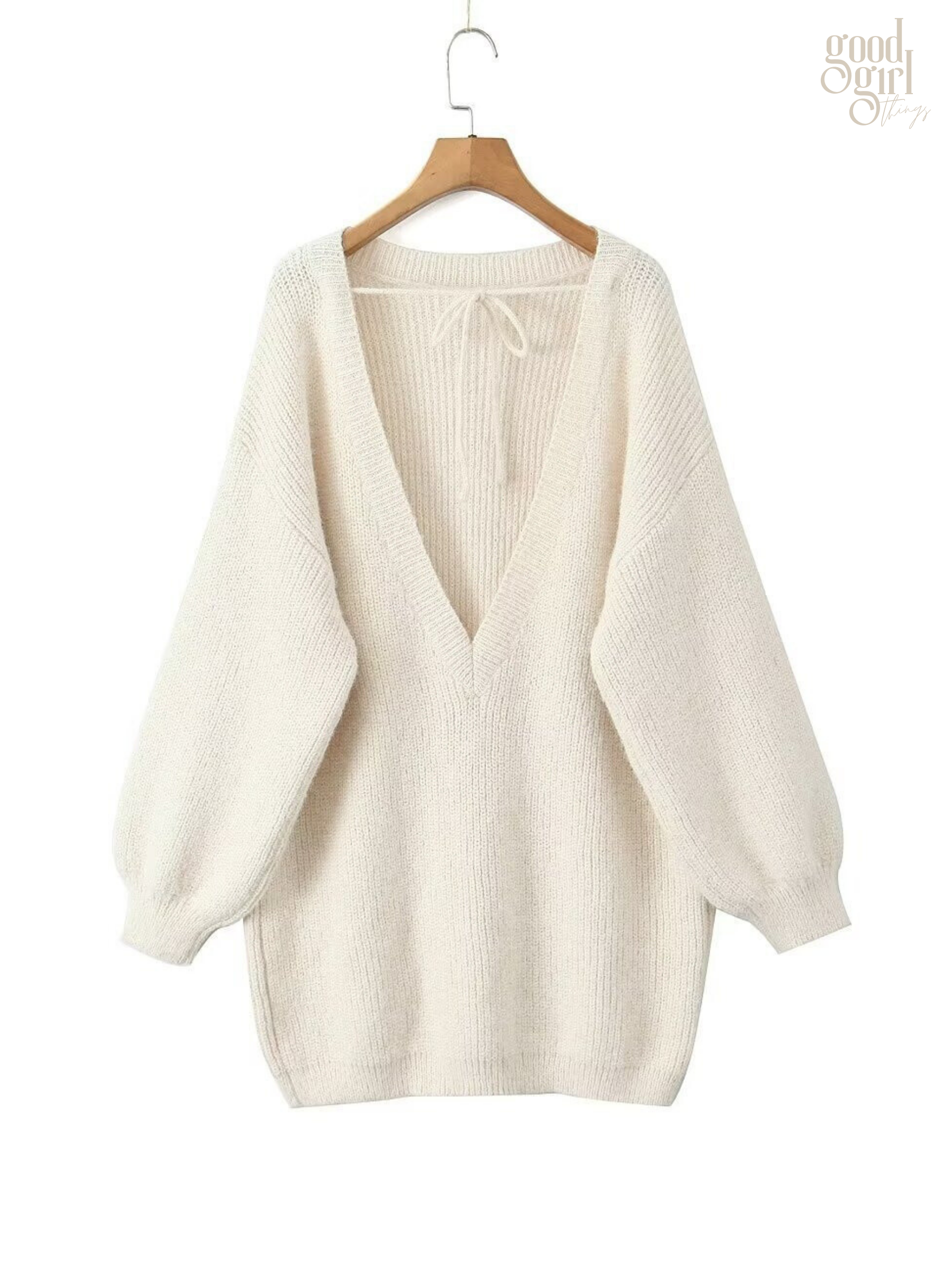 Asra Cozy Backless Sweater