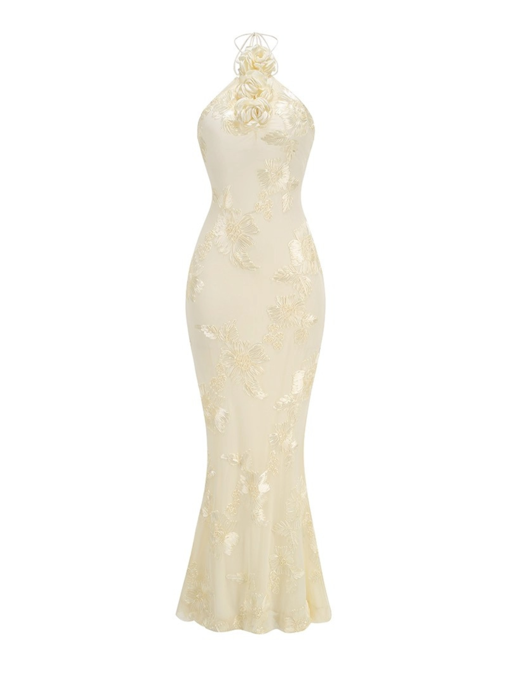 Dua Floral Appliqué Mermaid Dress