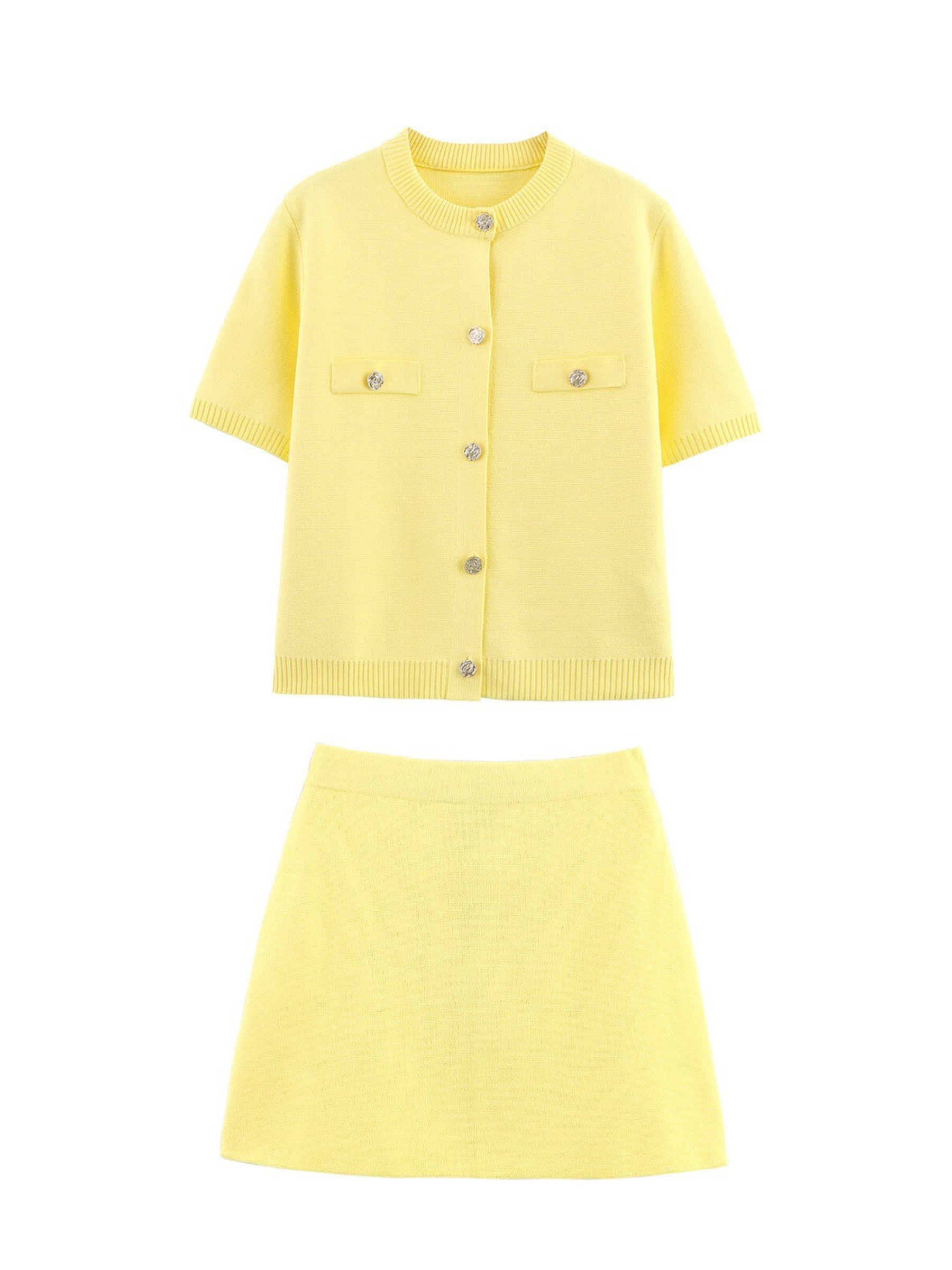 Jimena Ribbed Knit Skirt Set