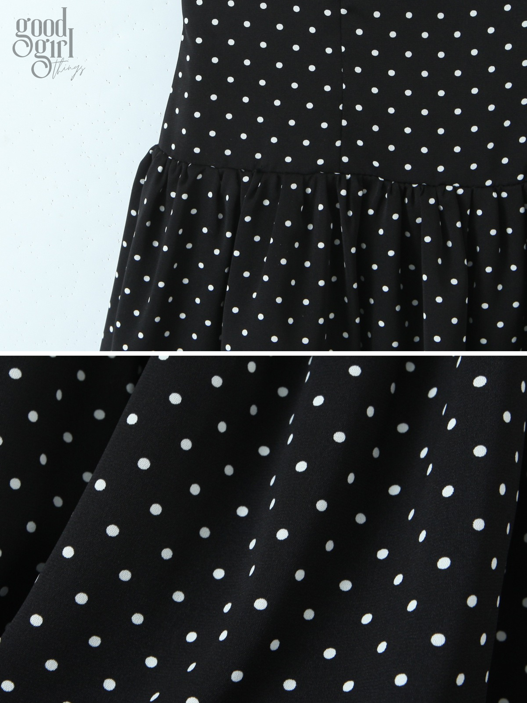 Sky Polka Dot Lace Mini Dress