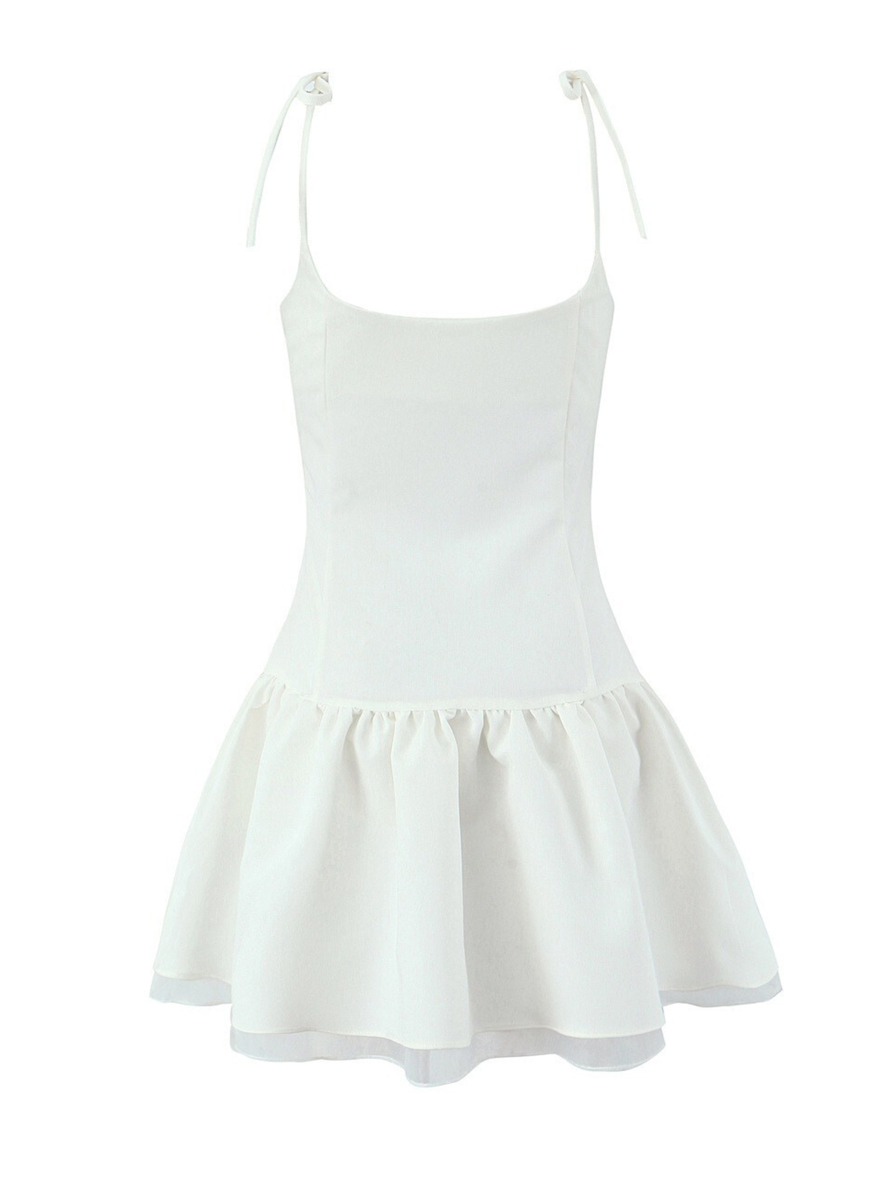 Sasha Ruffle Hem Tie-Strap Mini Dress