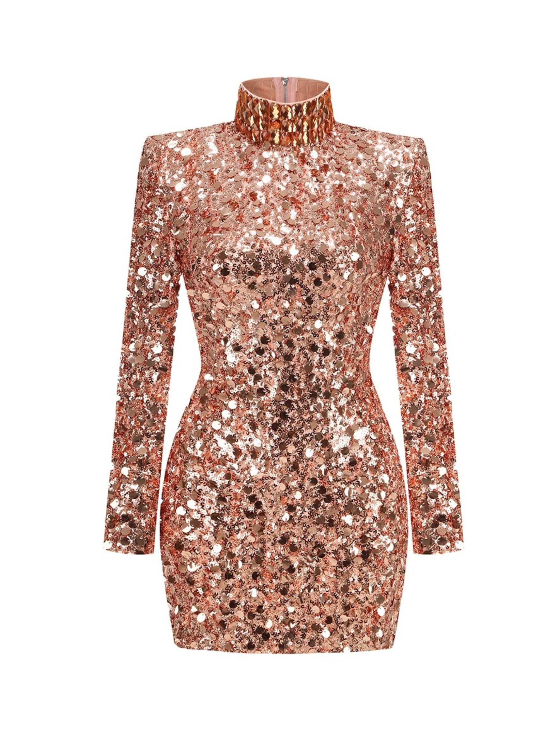 Edith Long Sleeve Sequin Mini Dress