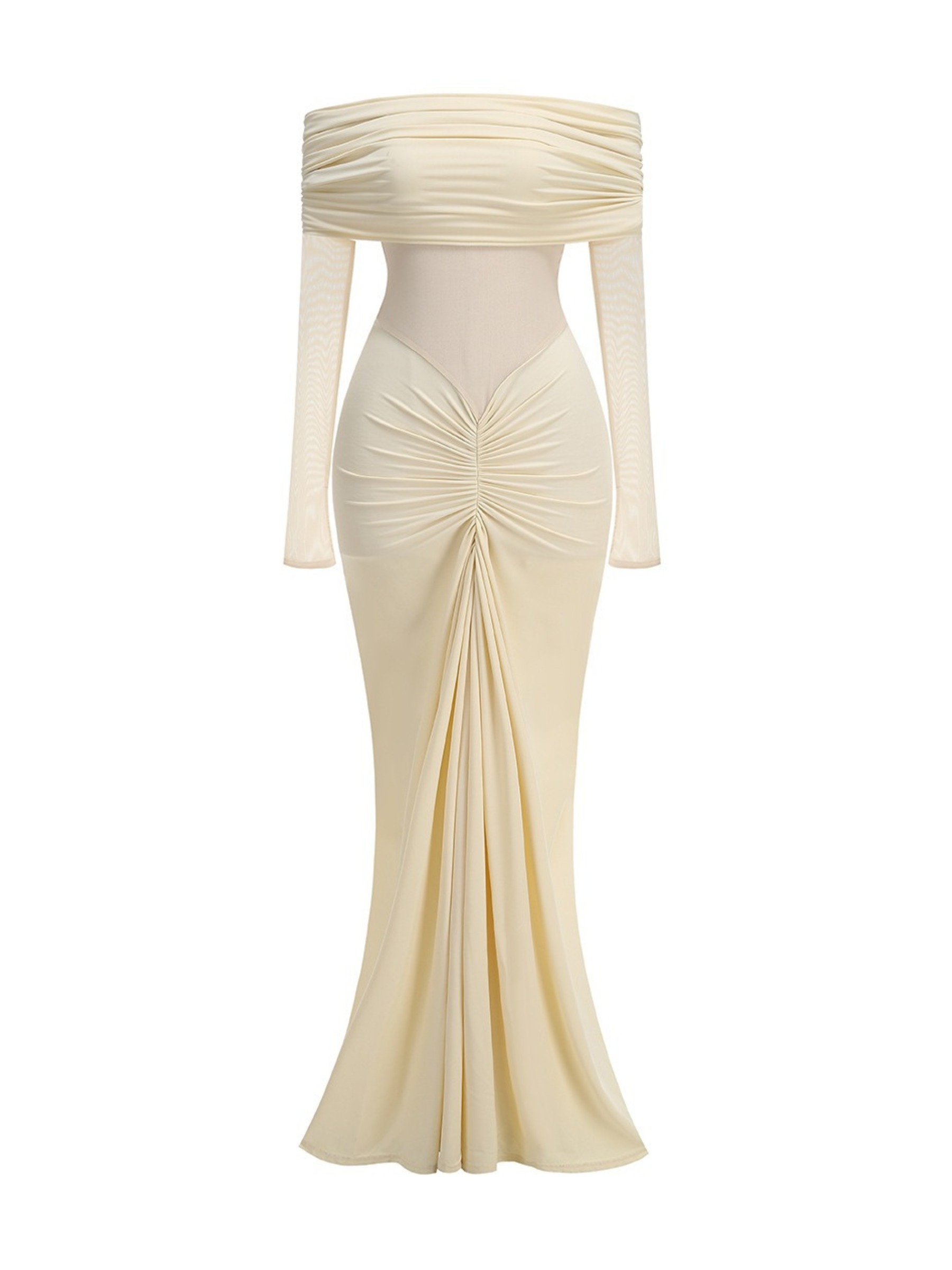 Diem Ruched Off-Shoulder Maxi Dress