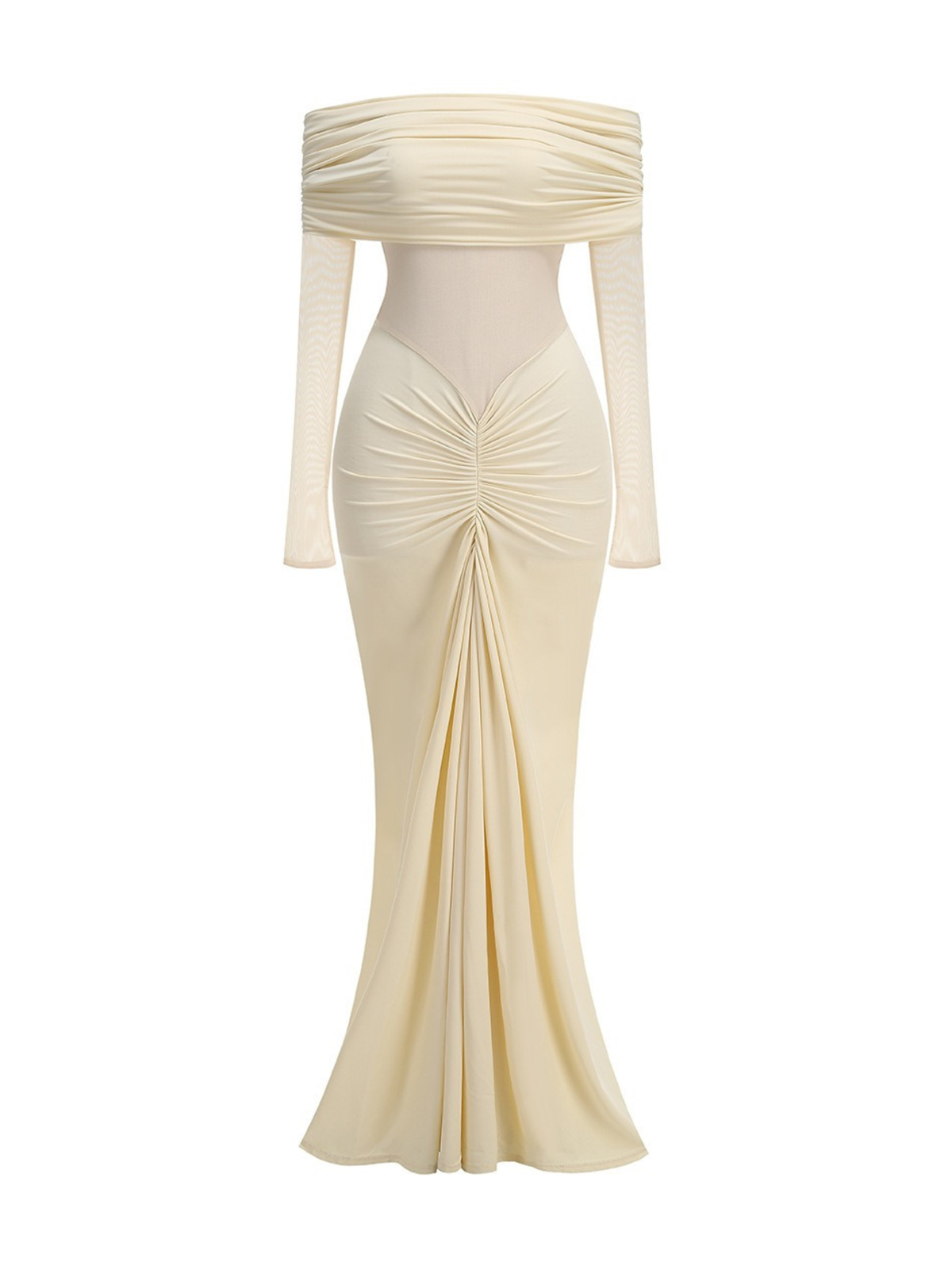 Diem Ruched Off-Shoulder Maxi Dress