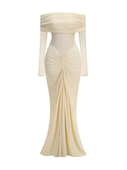 Diem Ruched Off-Shoulder Maxi Dress