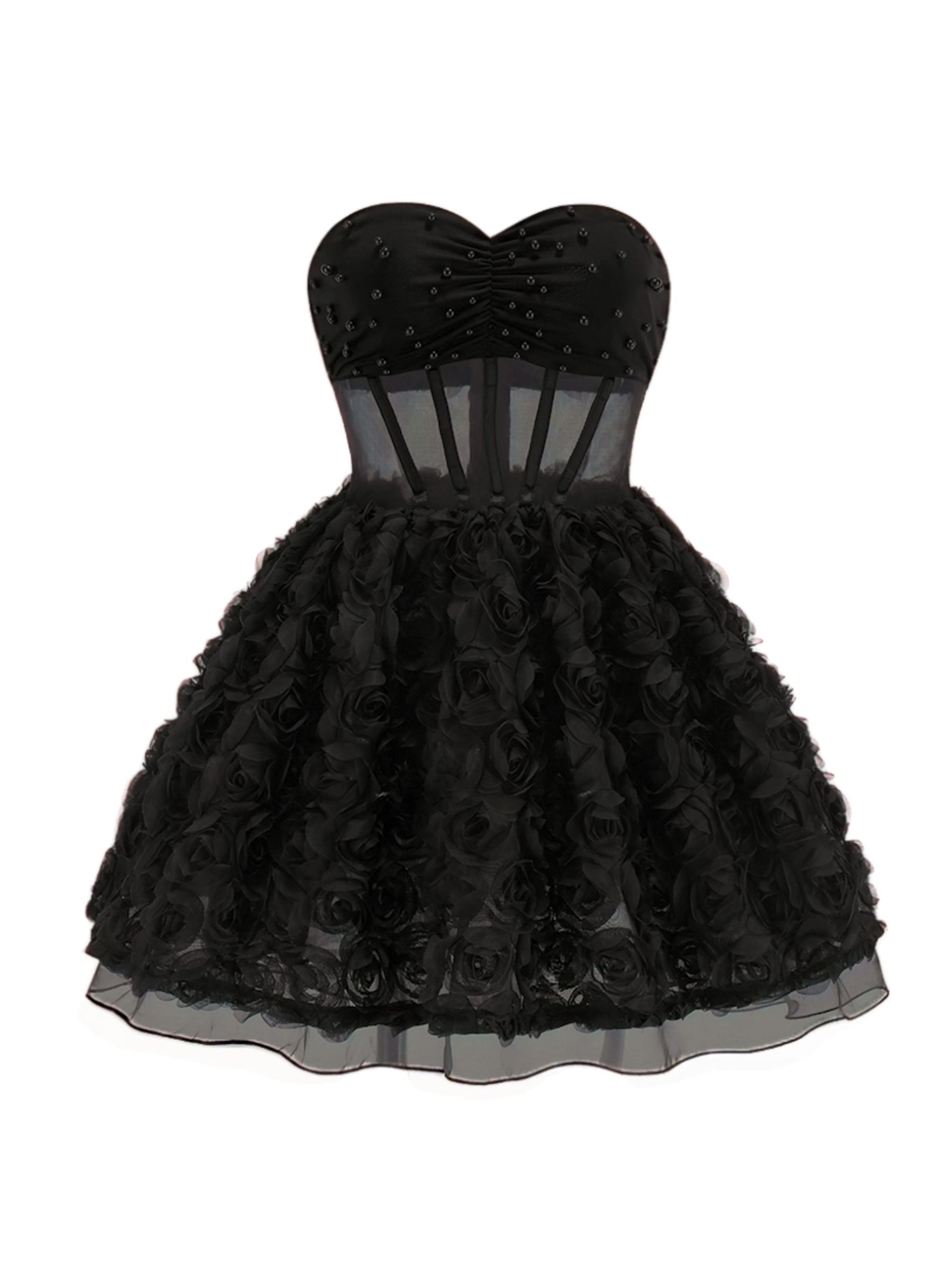 Bliss Rose Bloom Strapless Corset Mini Dress