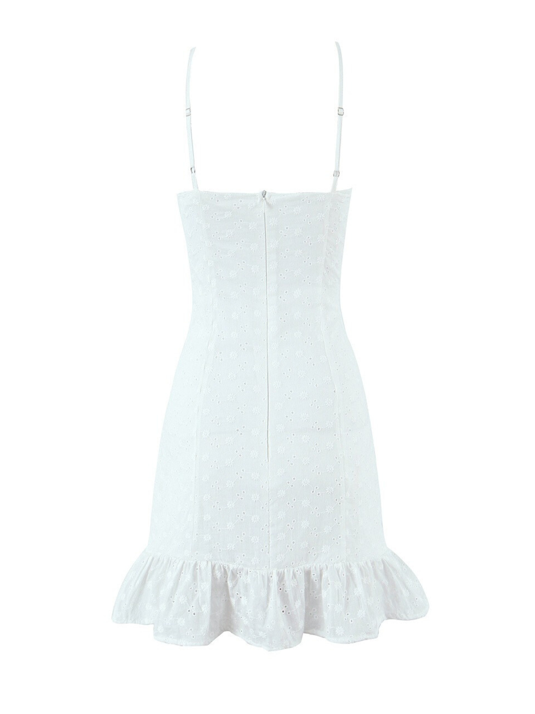 Hallie Broderie Ruffle Mini Dress