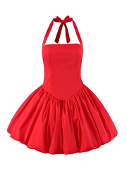 Sahasra Bow Halter Corset Mini Dress
