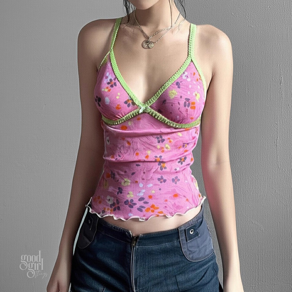 Mina Floral Mesh Top