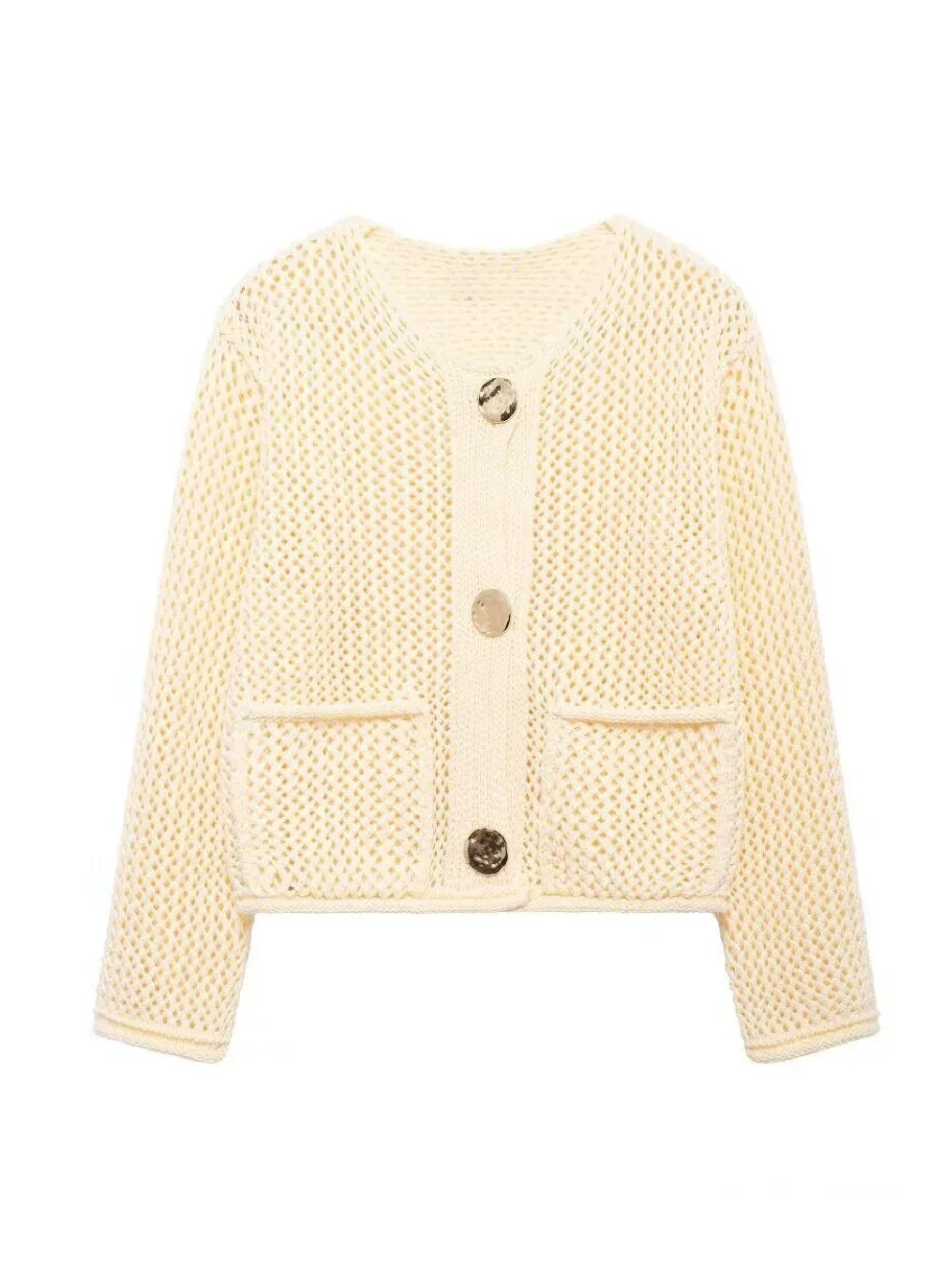 Alexys Button-Front Knit Cardigan