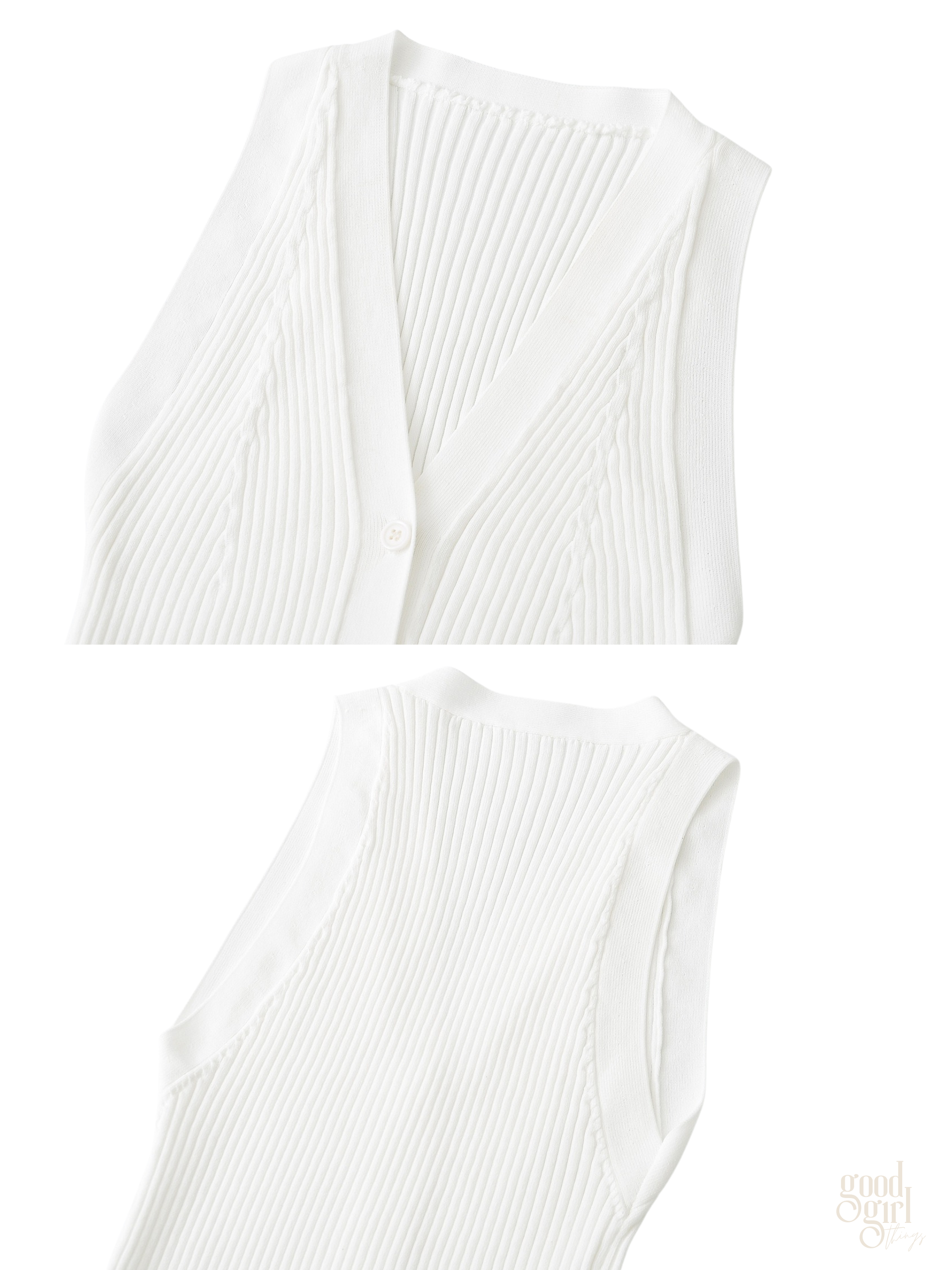 Ella Ribbet Button-Front Knit Top