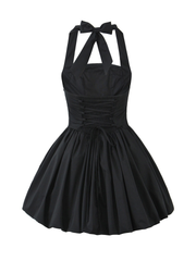 Avyanna Halter Lace-Up Mini Dress