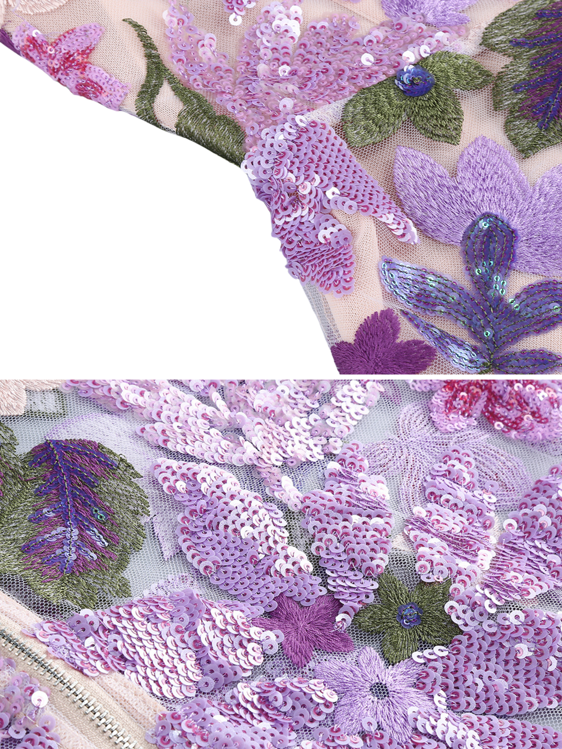 Aidan Embroidered Maxi Dress in Purple