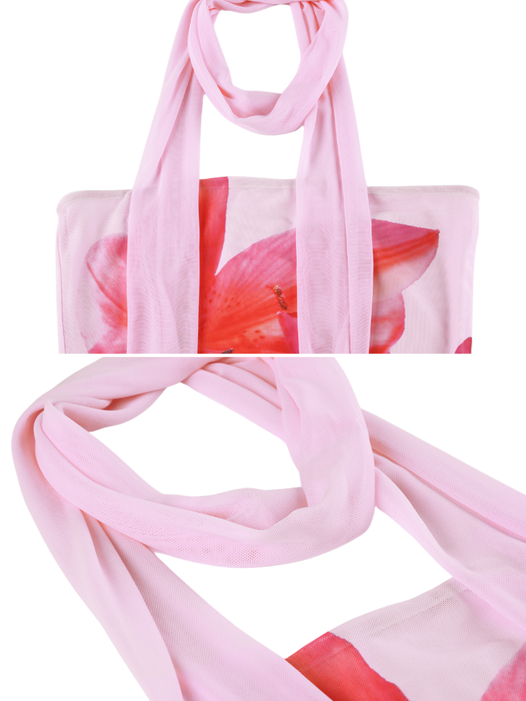 Sierra Pink Floral Mesh Halter Top