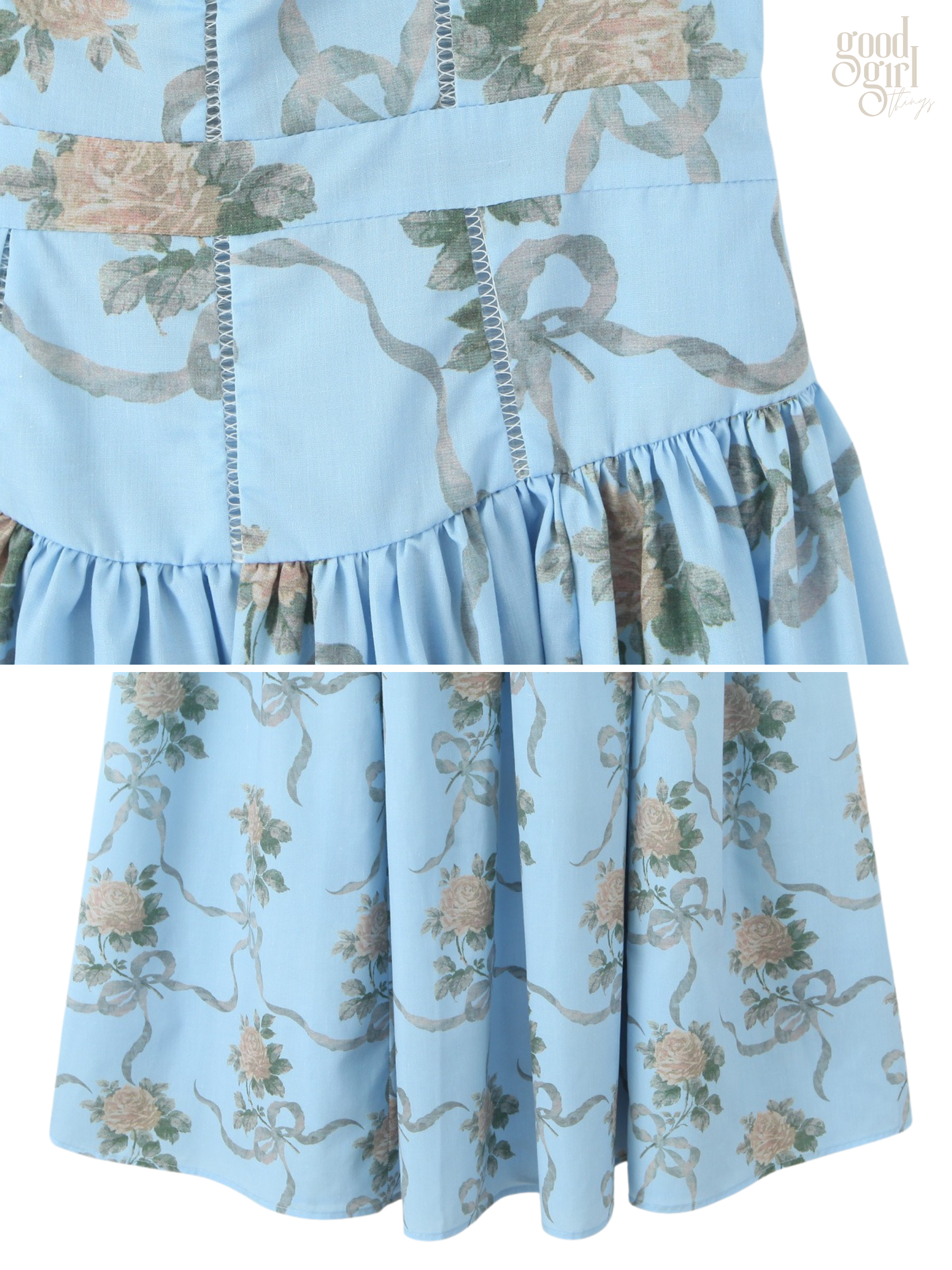 Yasmeen Blue Floral Midi Dress