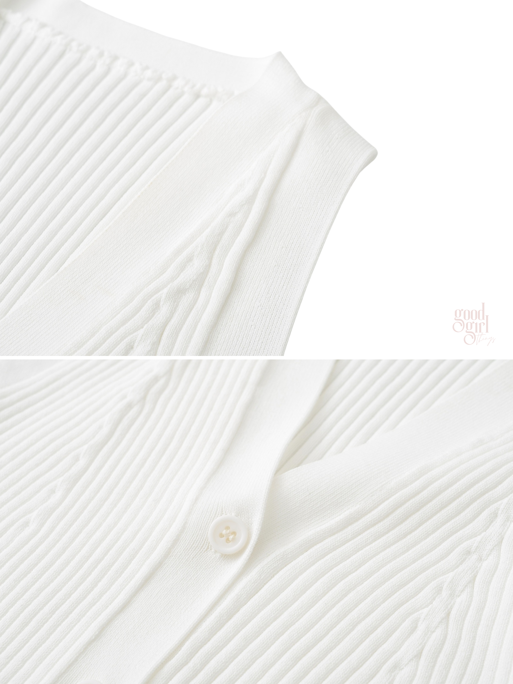 Ella Ribbet Button-Front Knit Top