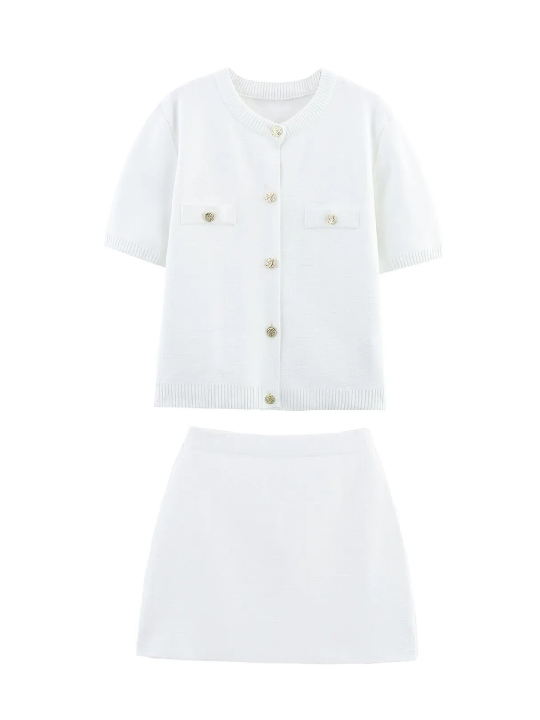 Jimena Ribbed Knit Skirt Set