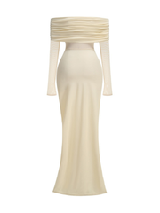 Diem Ruched Off-Shoulder Maxi Dress