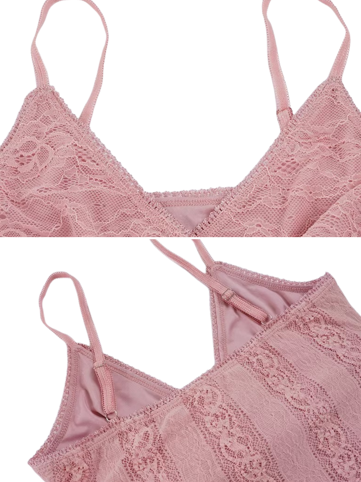 Neila Pink Lace Jacquard Cami