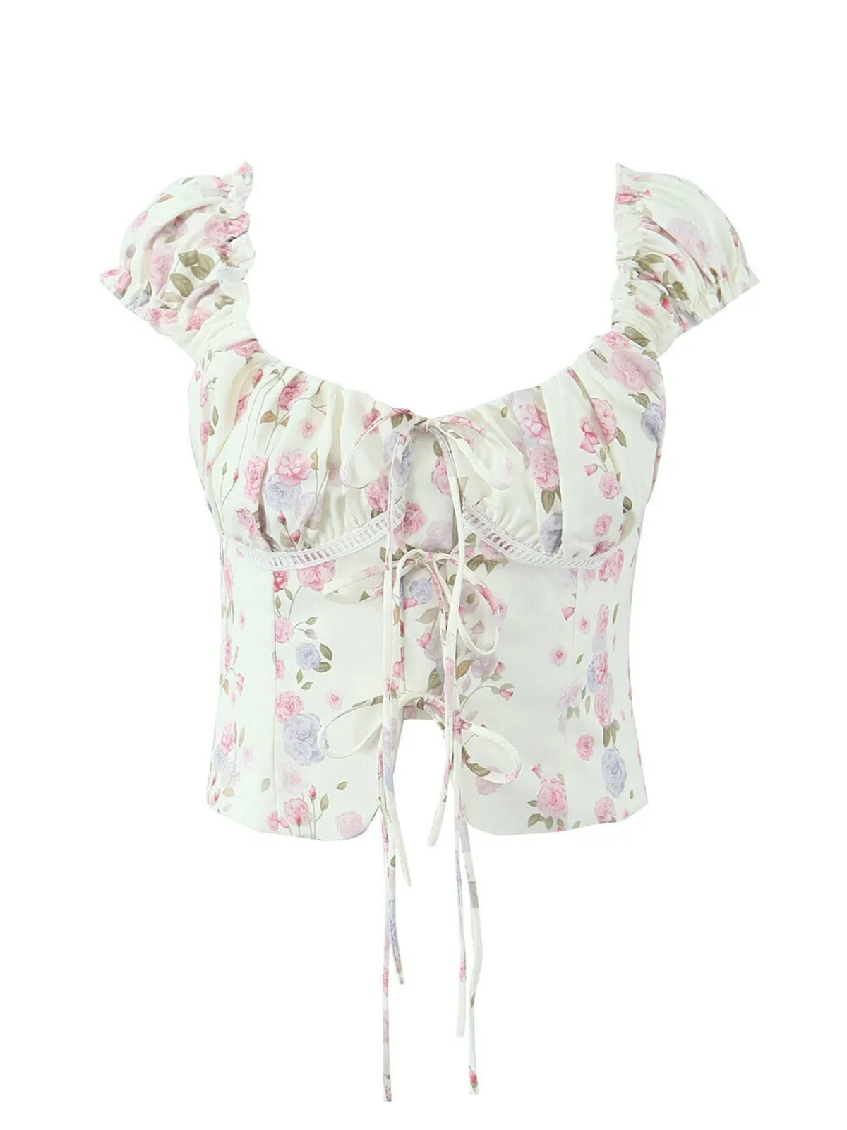 Naidelyn Puff Sleeve Crop Top