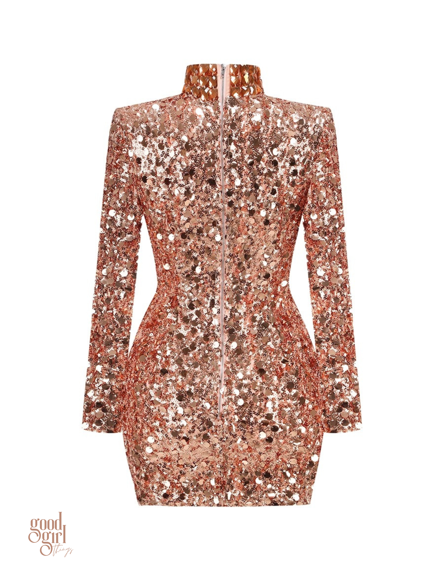 Edith Long Sleeve Sequin Mini Dress