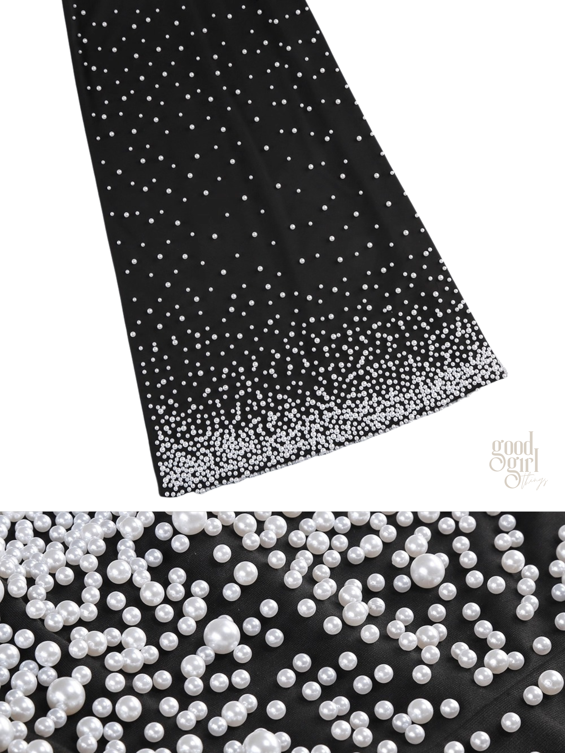 Alisson Pearl Embellished Strapless Maxi Dress