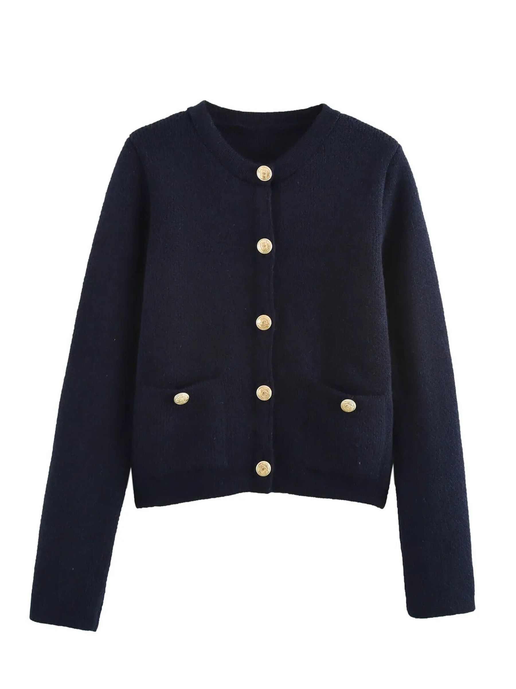 Jemma Button-Front Knit Cardigan Jacket