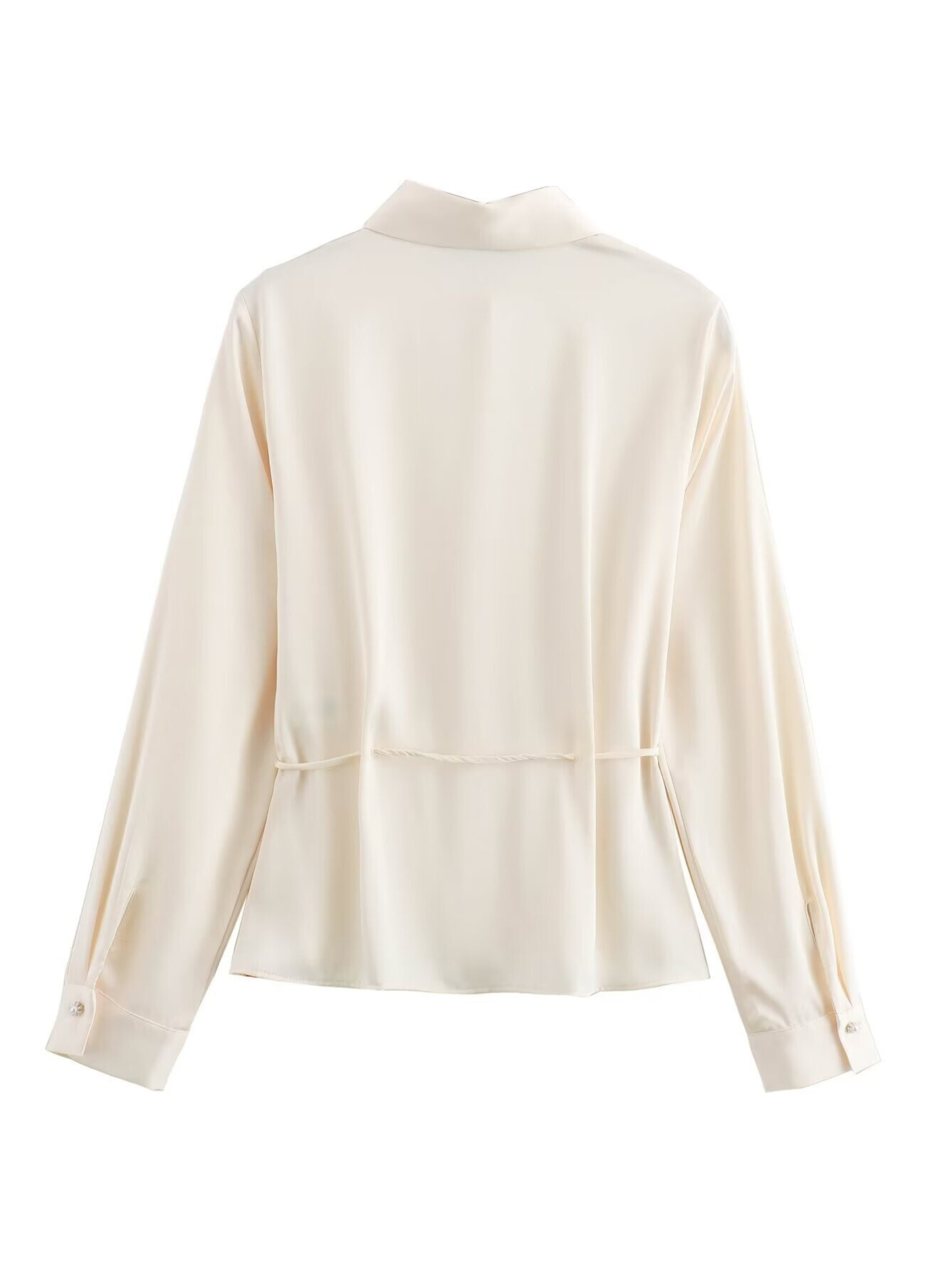 Jaida Satin Tie-Waist Shirt