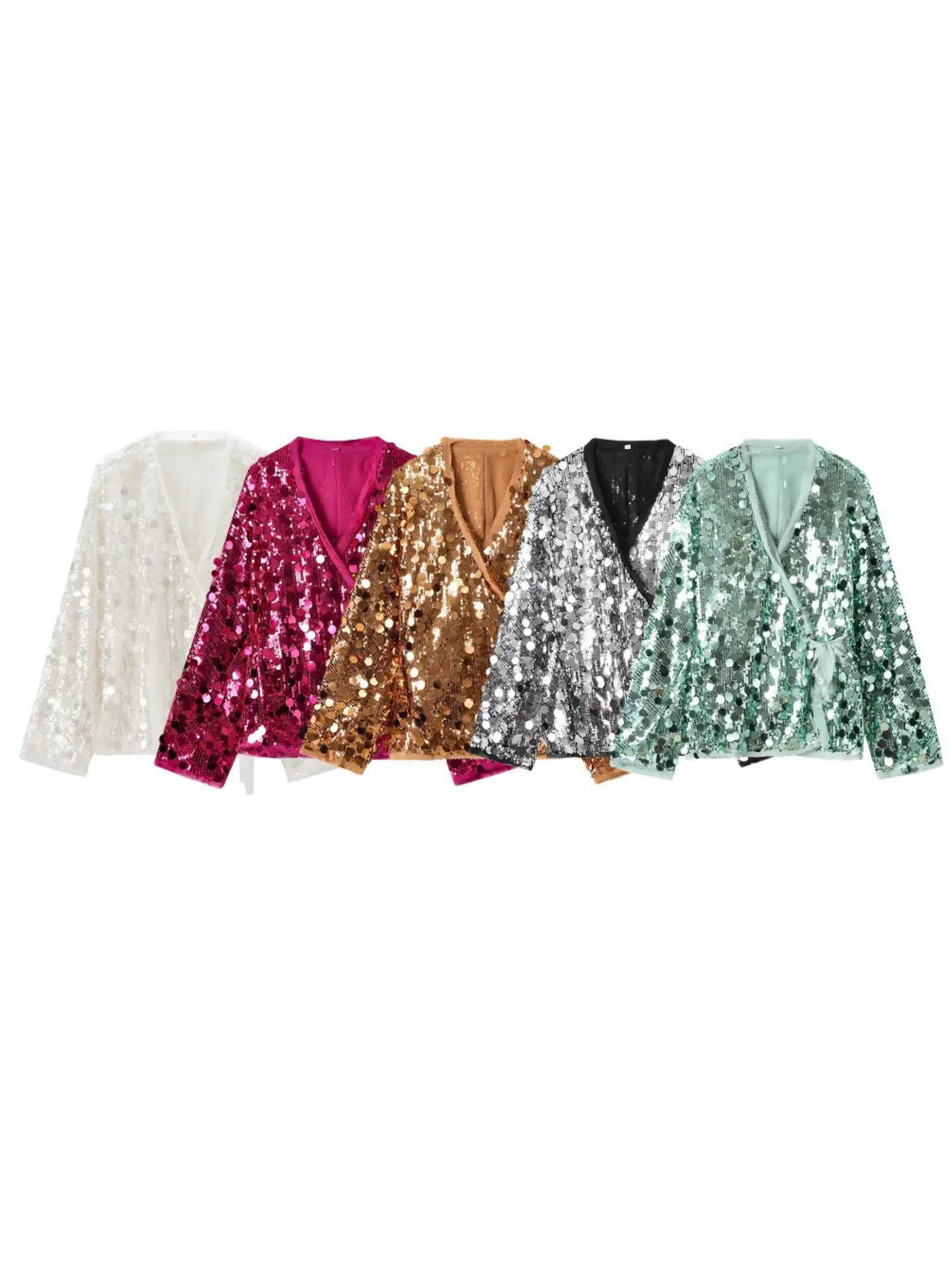 Jaylie Sequin Kimono Top
