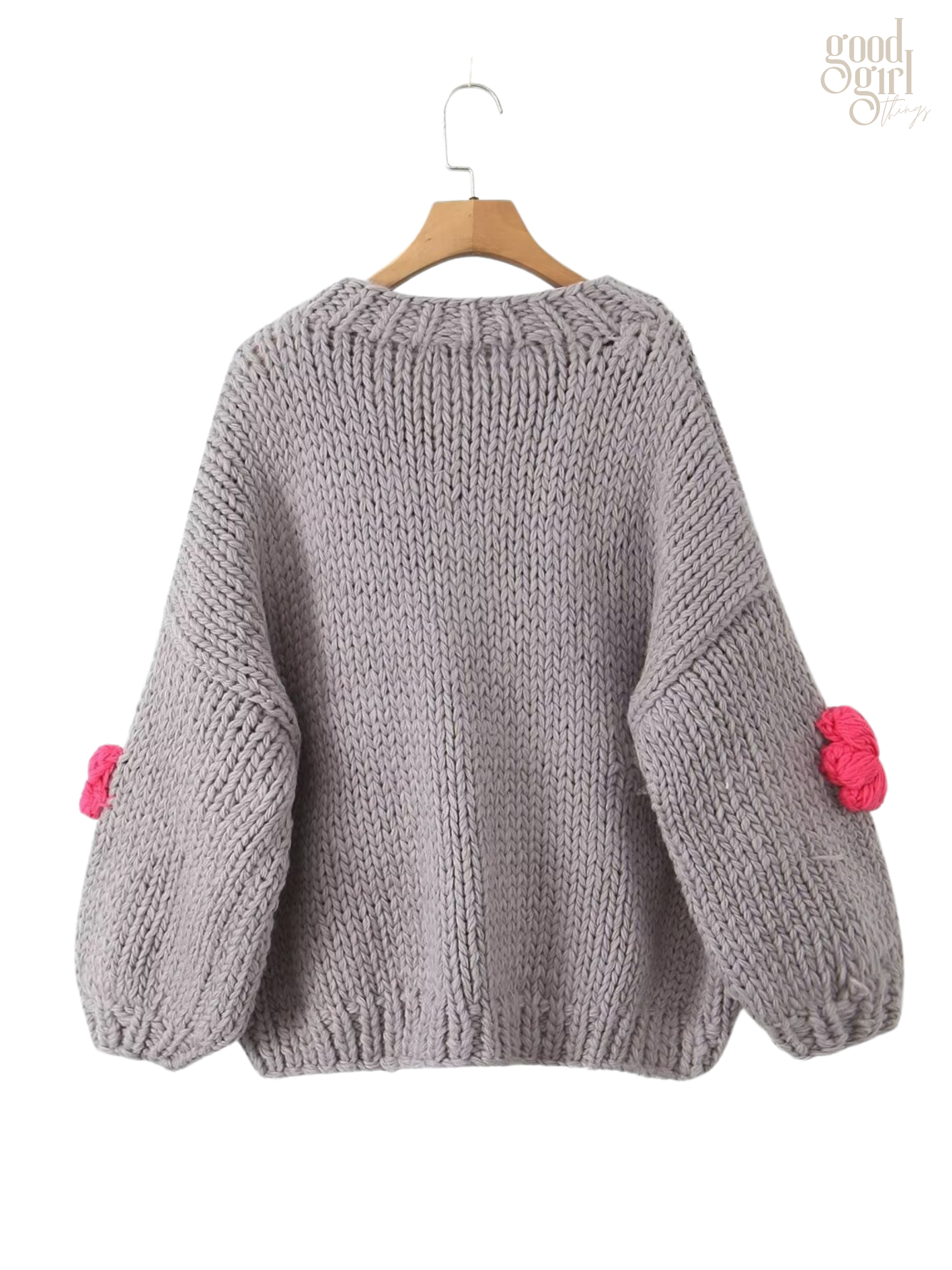 Ahtziri Chunky Floral Knit Sweater