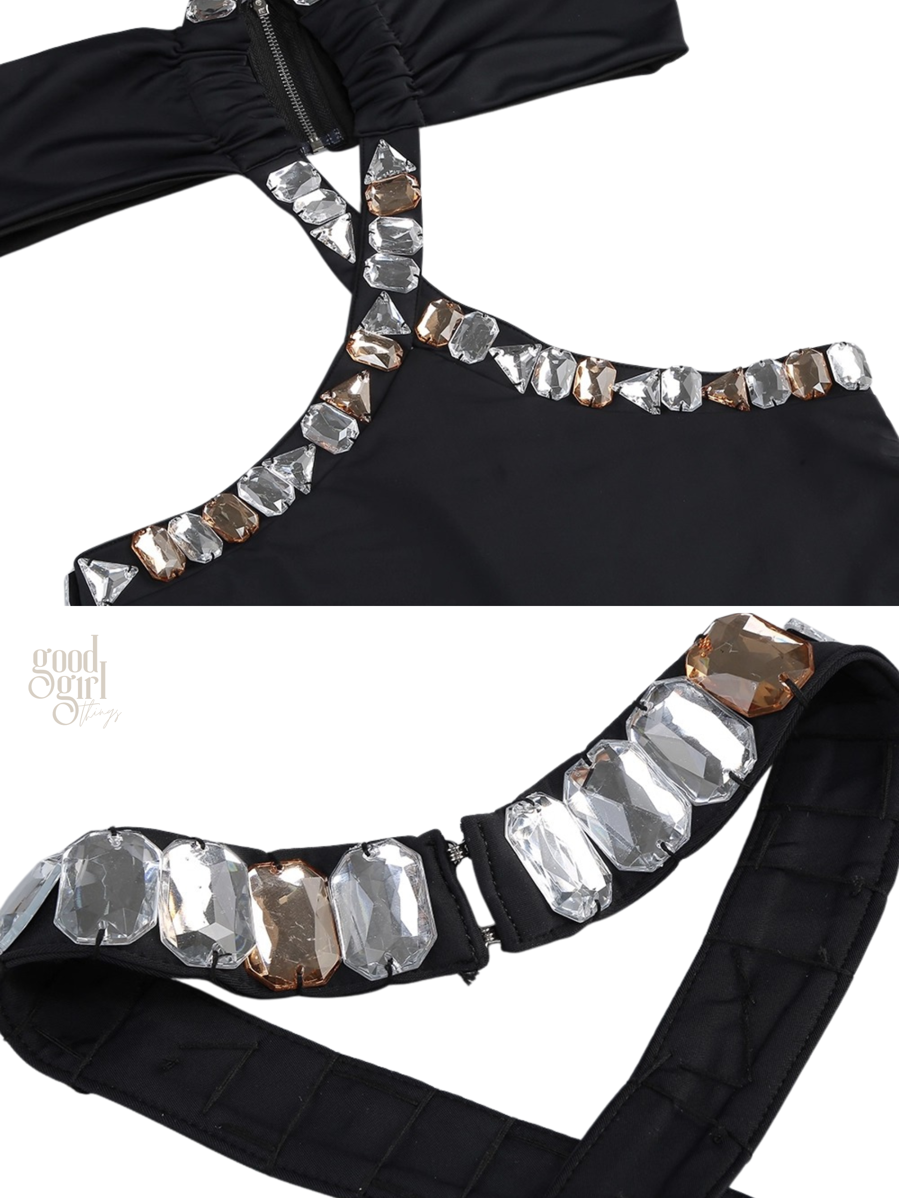 Bella Crystal Embellished Cut-Out Dress