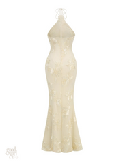 Dua Floral Appliqué Mermaid Dress