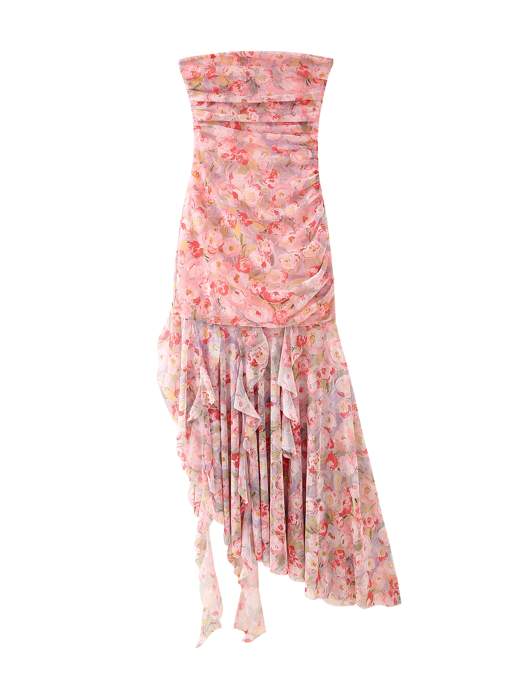 Brystal Mesh Floral Midi Dress