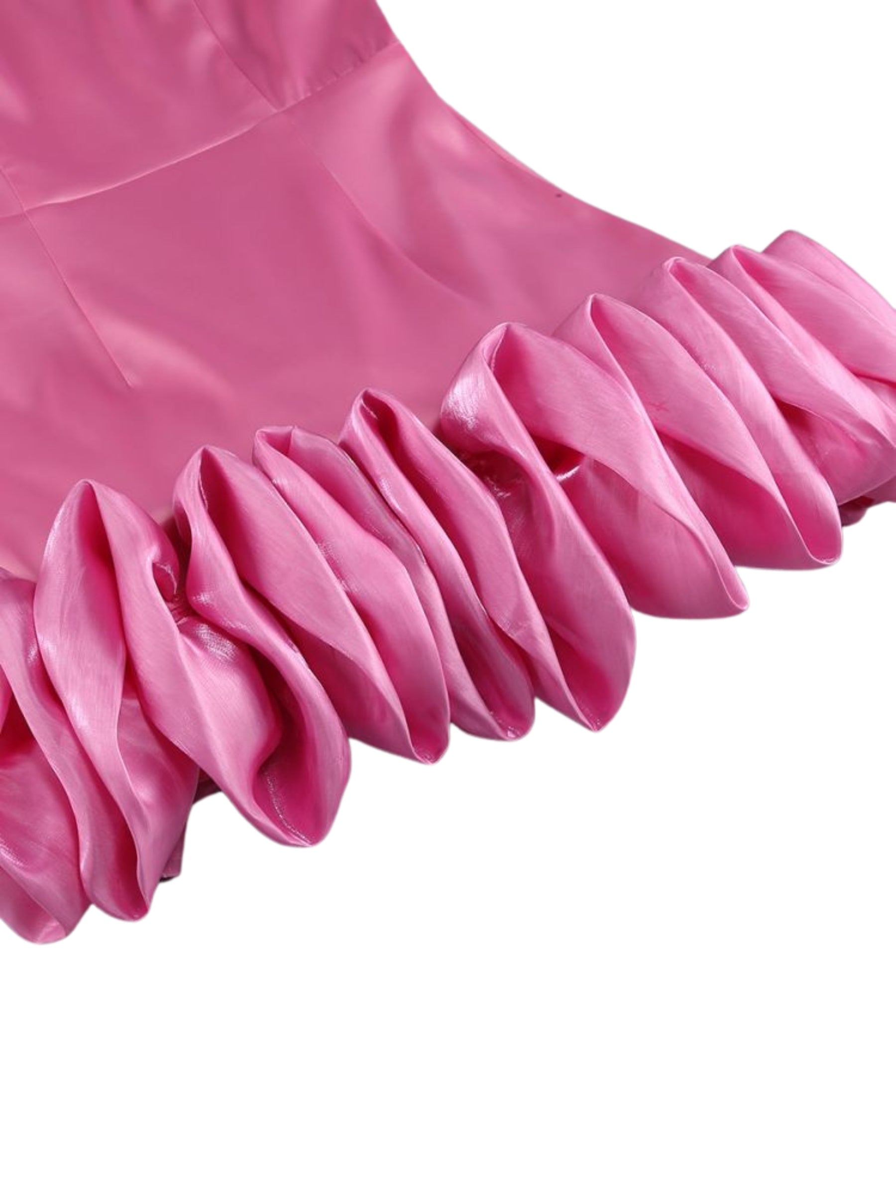 Liana Satin Ruffle Mini Dress