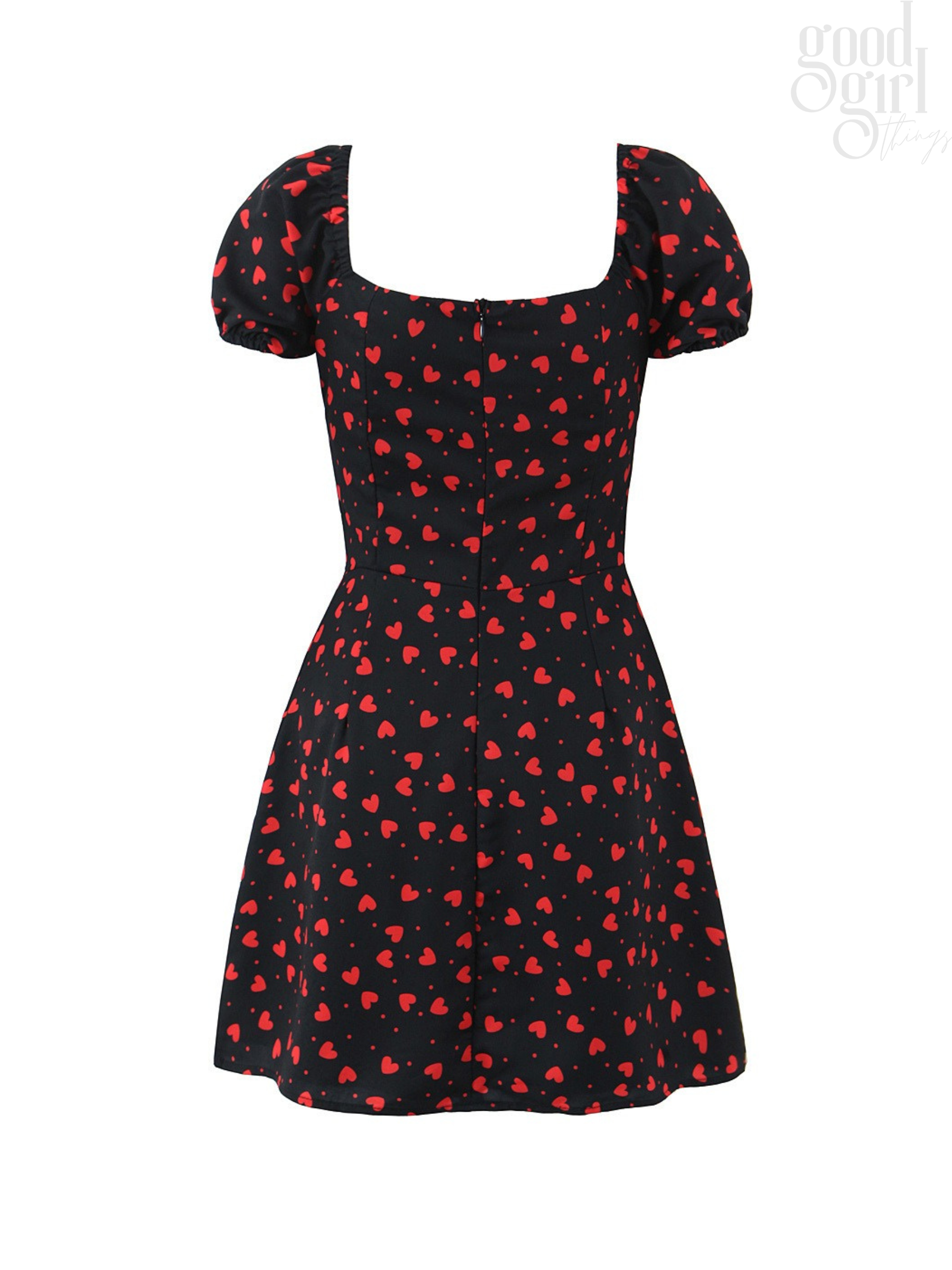 Elynn Short Sleeve Heart Print Mini Dress