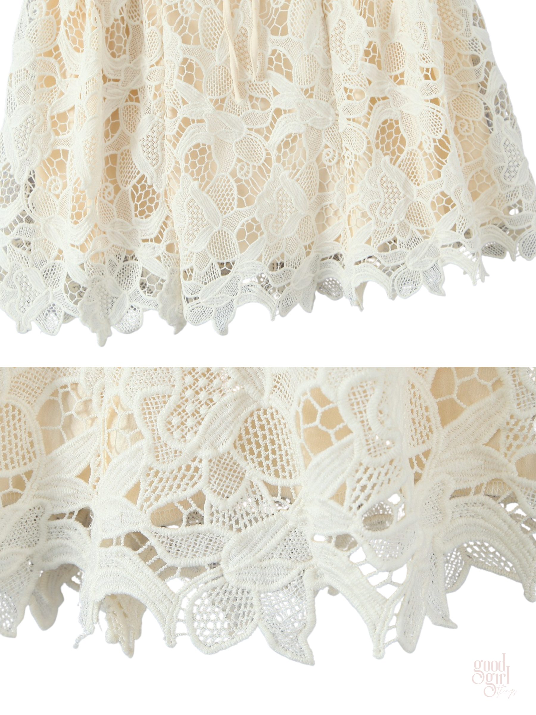 Natalie Cream Lace A-Line Mini Dress
