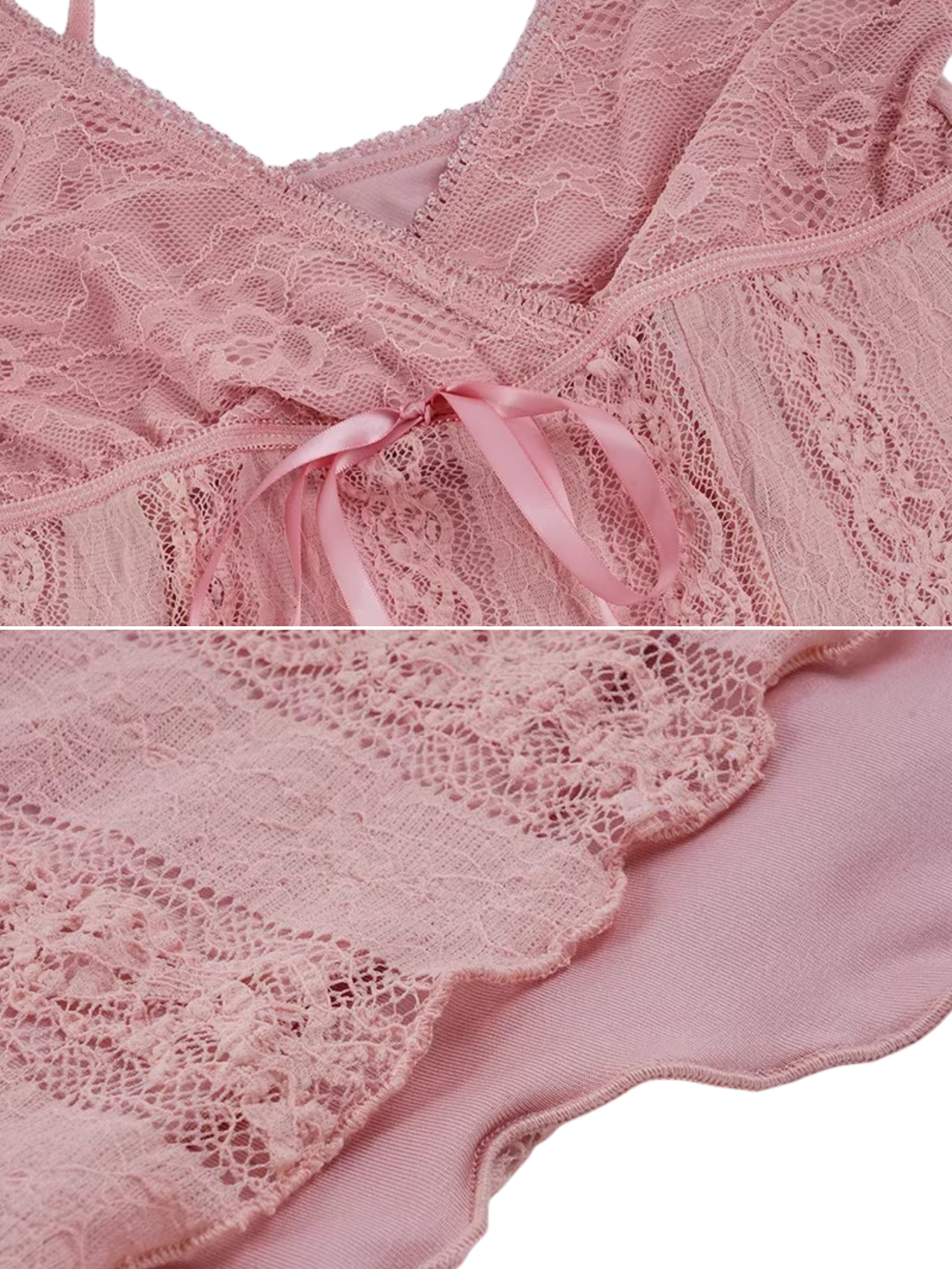 Neila Pink Lace Jacquard Cami