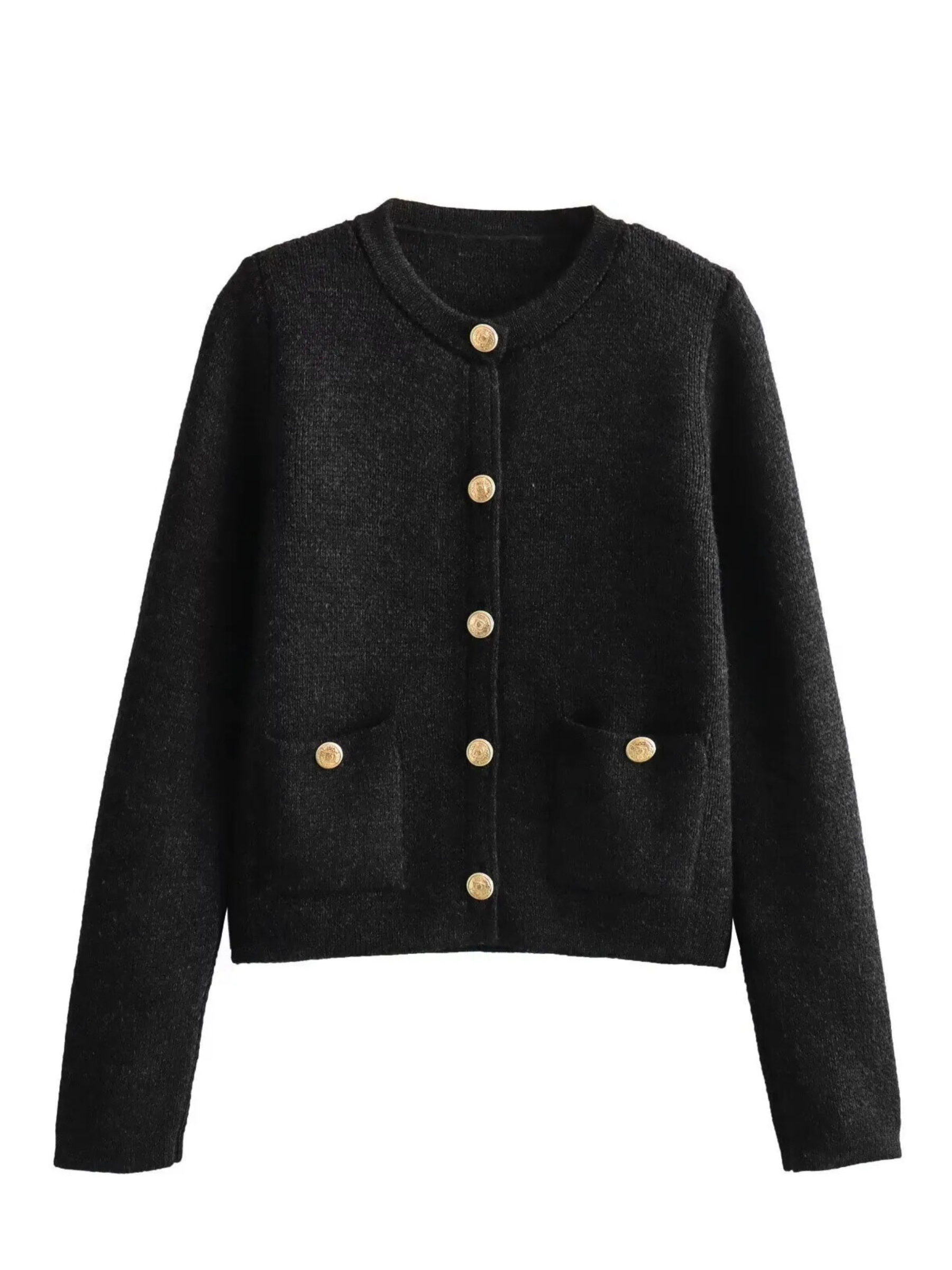Jemma Button-Front Knit Cardigan Jacket