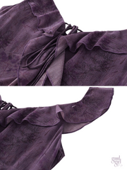Alina Violet Sheer Ruffle Maxi Dress