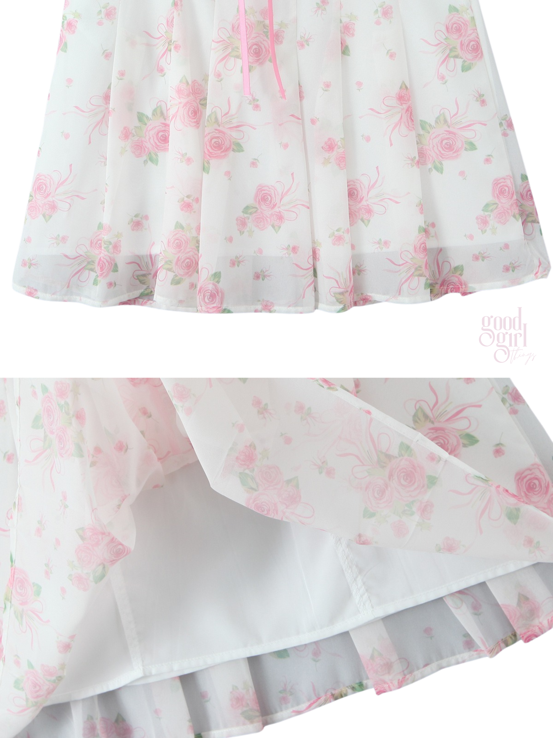 Inara Pink Rose Floral Sheer Mini Dress