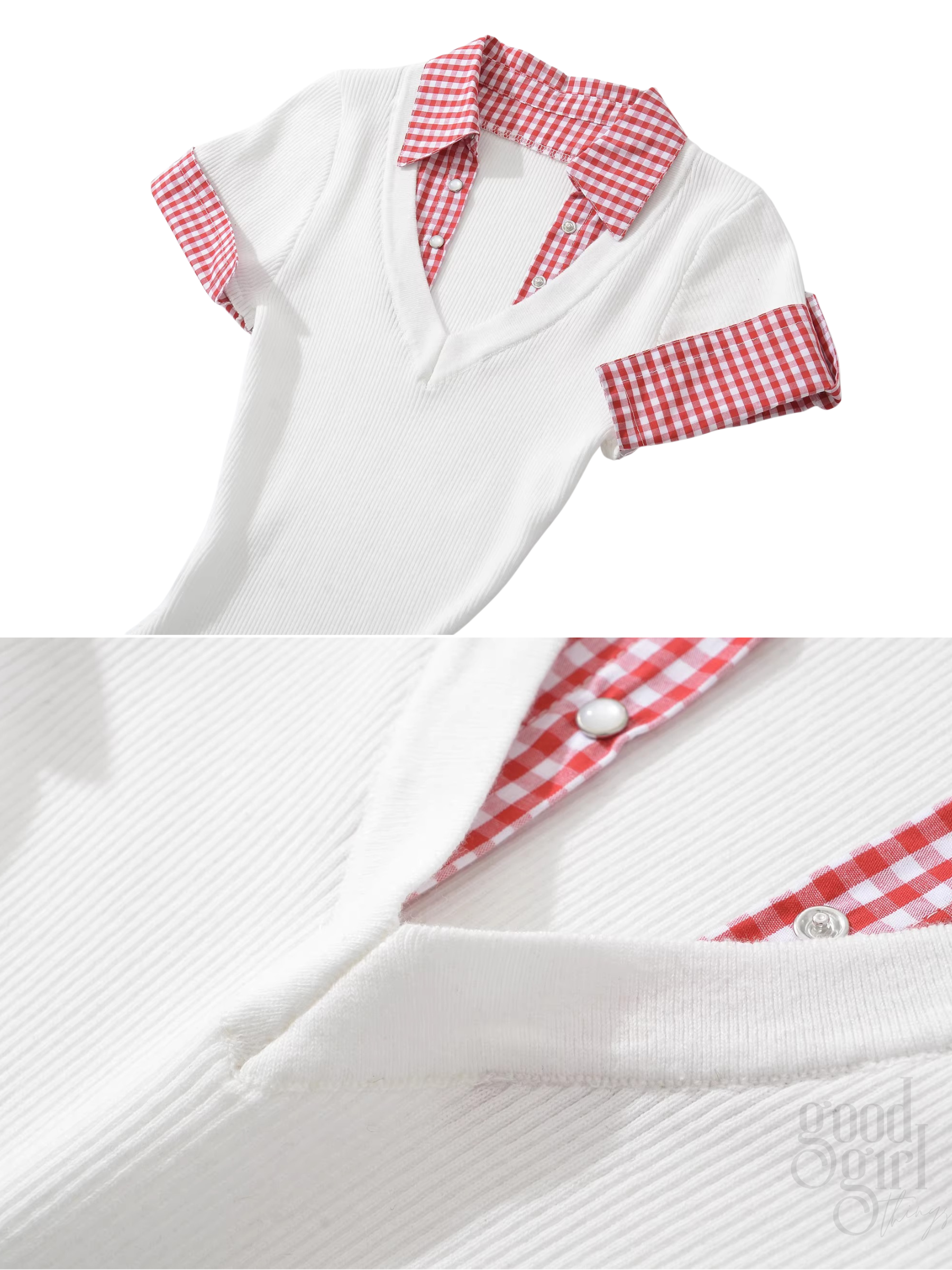 Elva Gingham Collar Knit Mini Dress